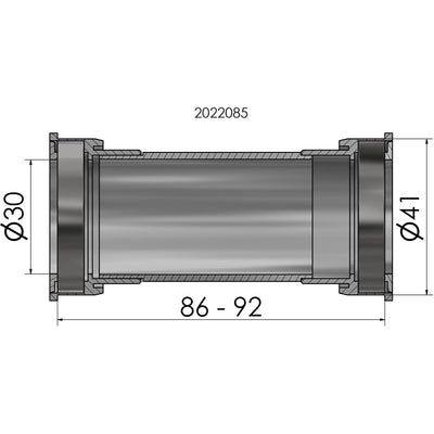 Elvedes bracketset press fit bot.bracket press fit 41mm bb86-92 shim.