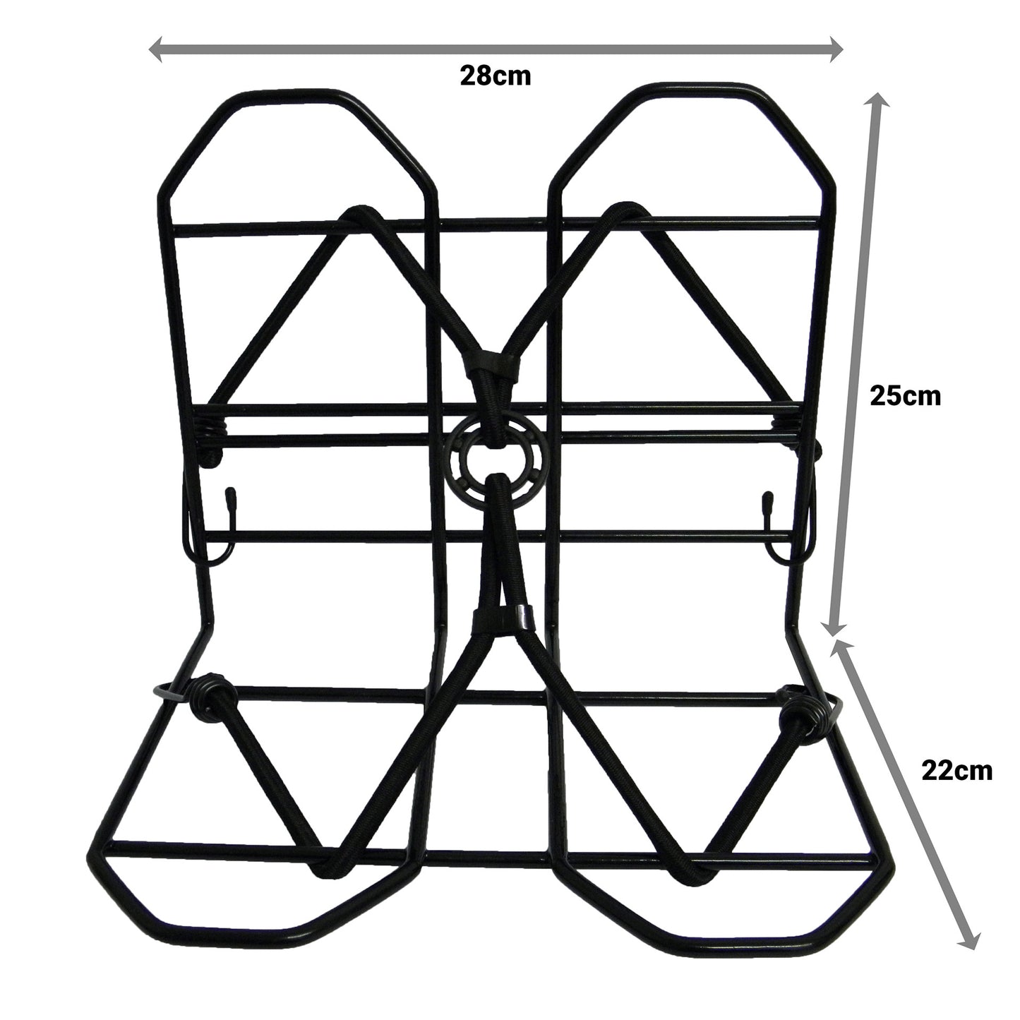 bagagerekje 28 x 25 cm zwart met spin