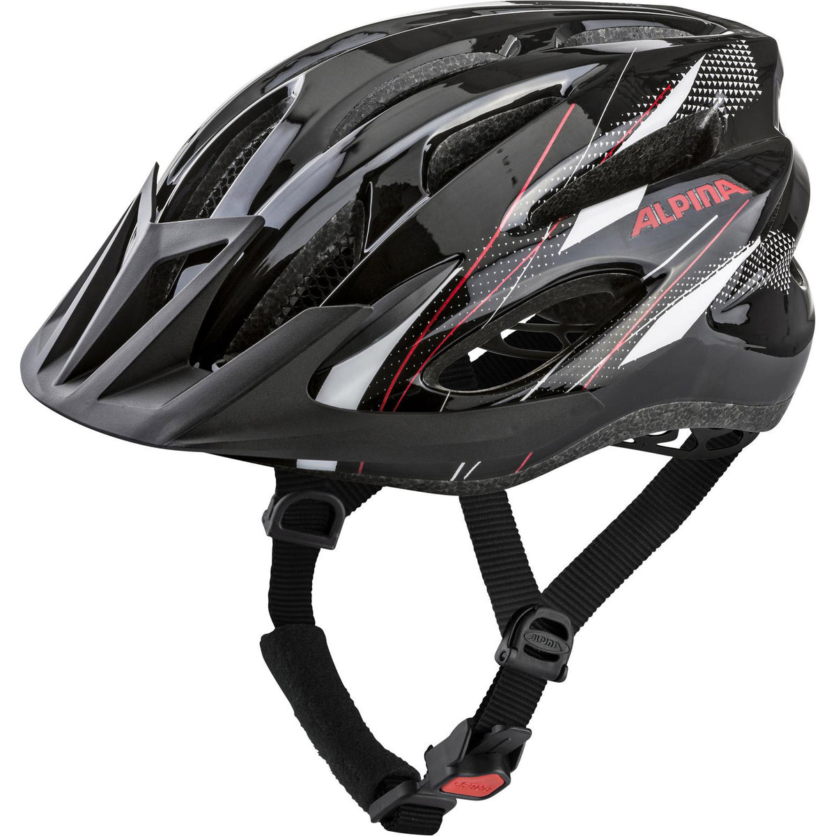 Alpina sports mtb helm mtb17 54-58 glans zwart wit rood