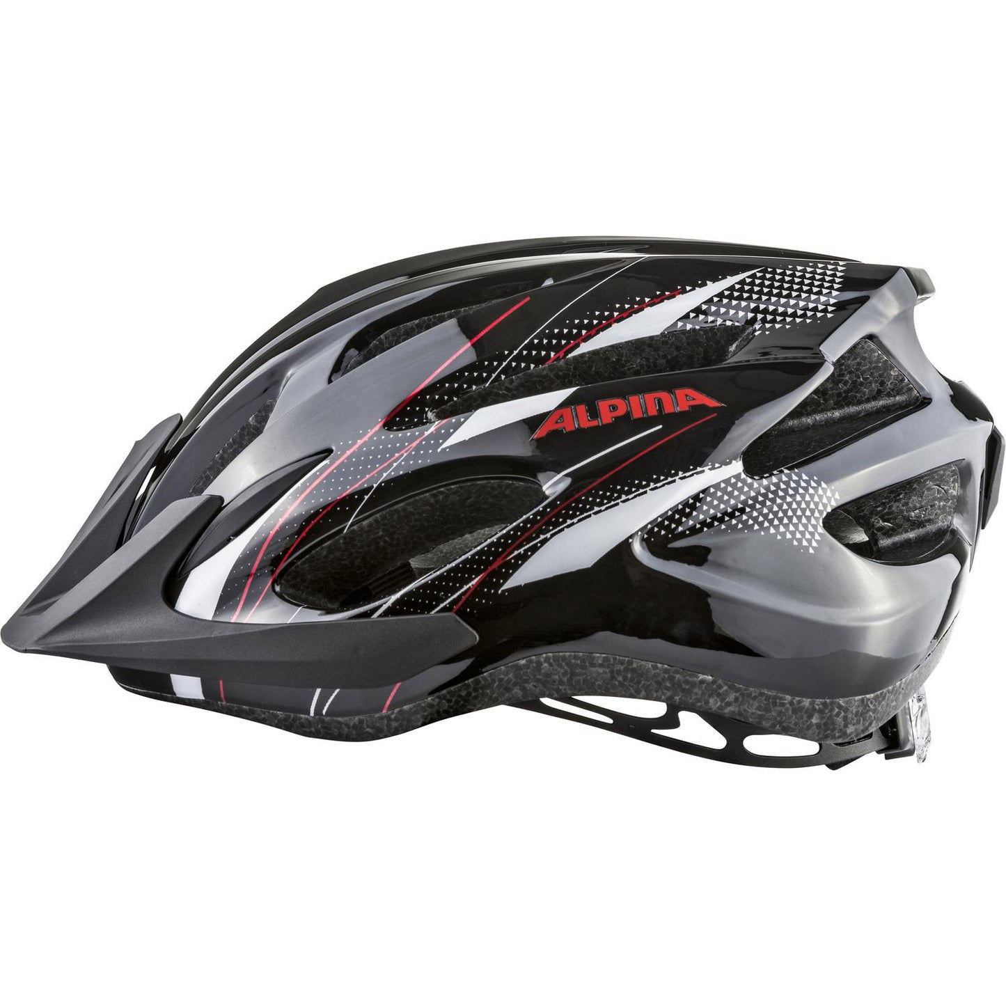 Olympic sportswear alpina sports mtb helm mtb17 54-58 glans zwart wit rood