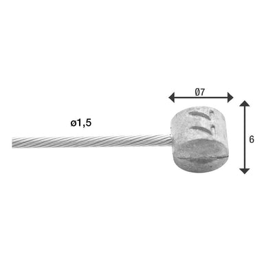 Rem binnenkabel Elvedes 2250mm RVS ø1,5mm T-nippel (op kaart)
