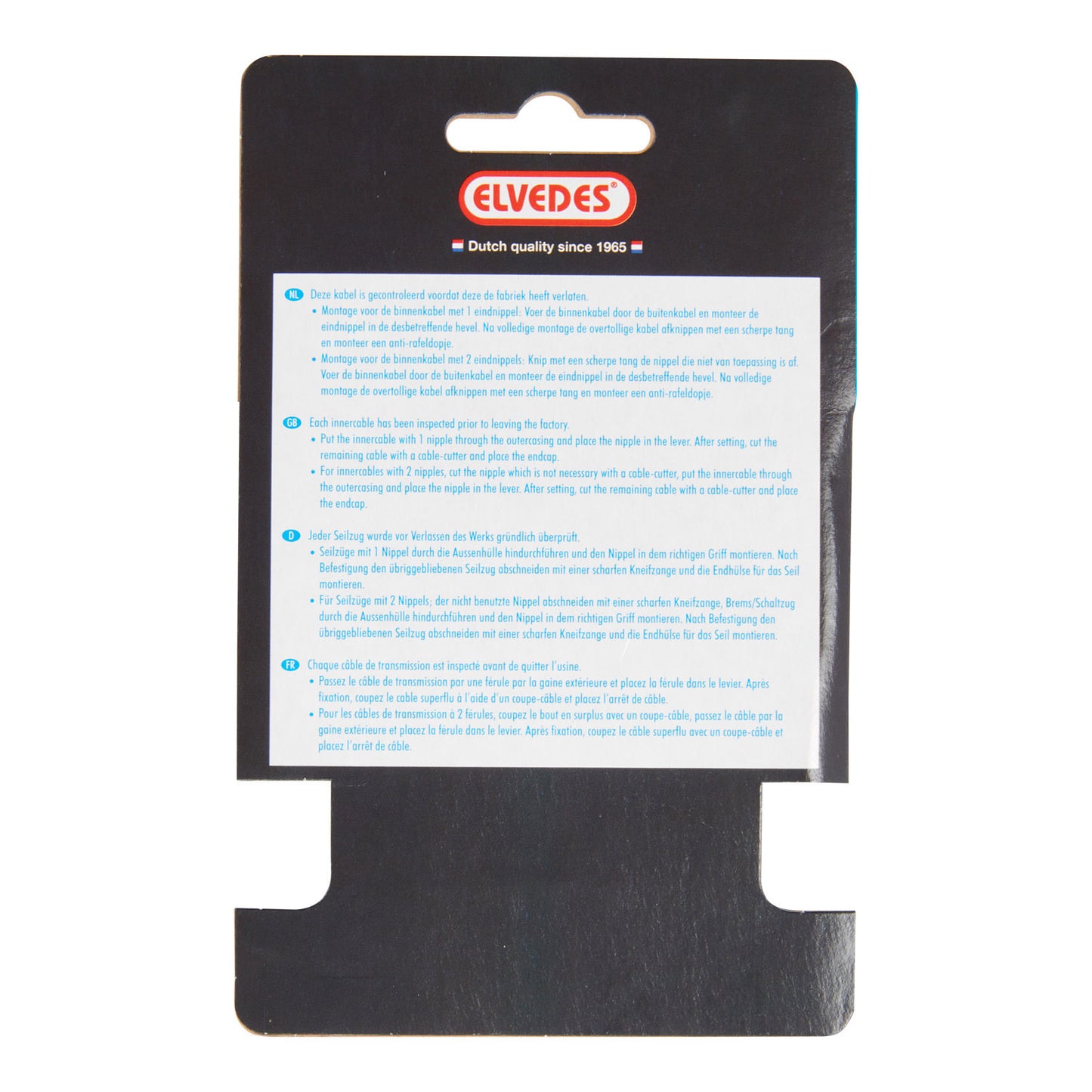 Elvedes rem binnenkabel tandem 4000mm achter t-nippel 6426-4m