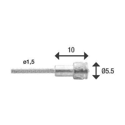 Elvedes rem binnenkabel 2000mm rvs v-nippel 6411rvs