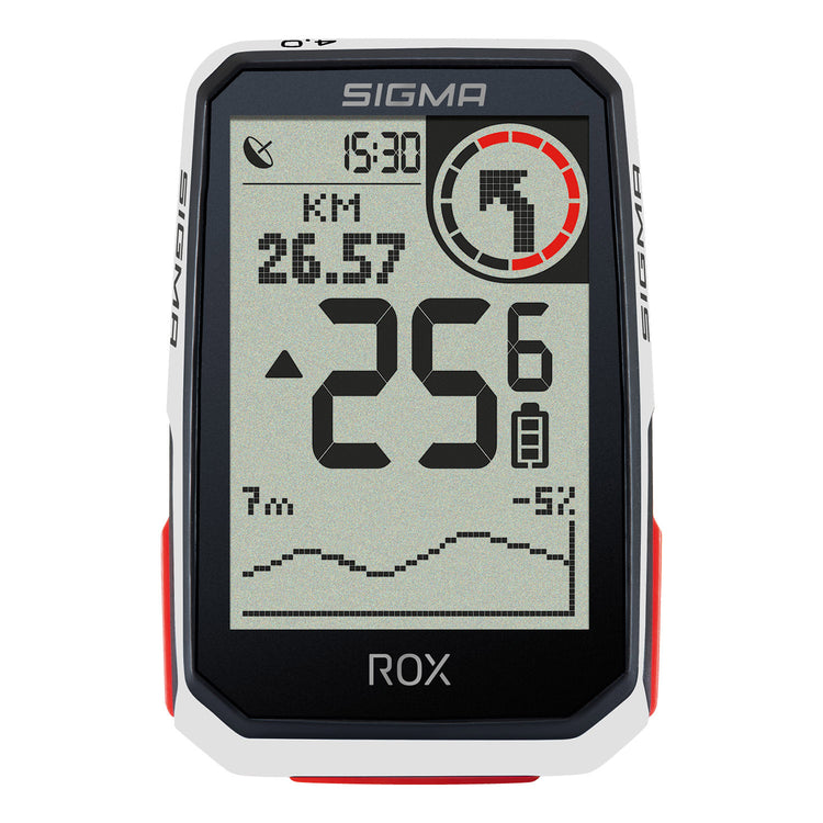 Sigma rox 4.0 gps zw wit standaard stuurhouder + usb-c oplaadkabel