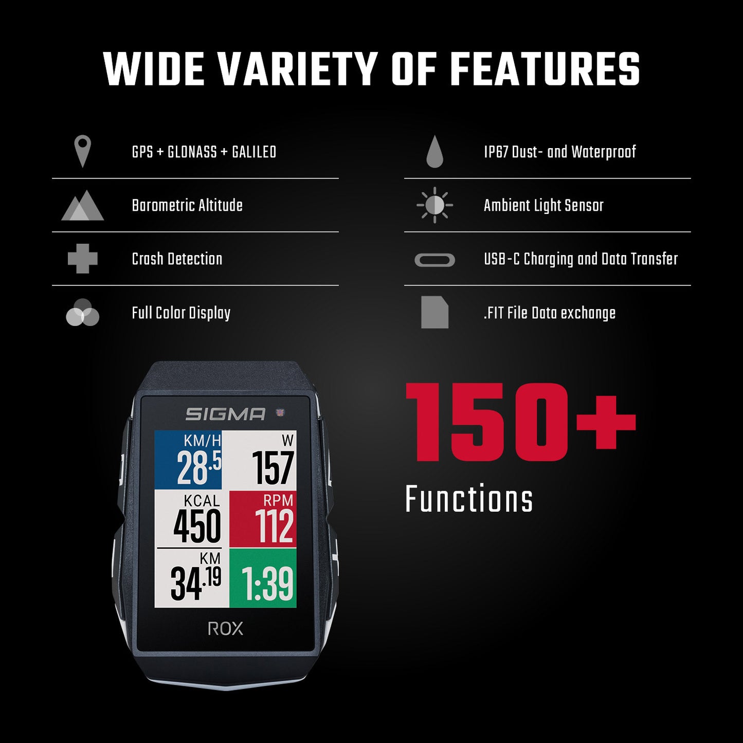 Sigma rox 11.1 evo gps hr set zw zw short butler+ant+ ble borstr+usb-c