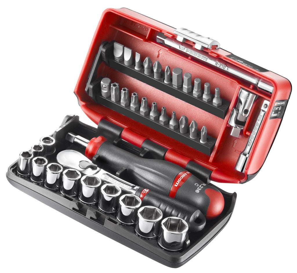Facom comp. dopset 1 4 6-kant ratel stofdicht - inch