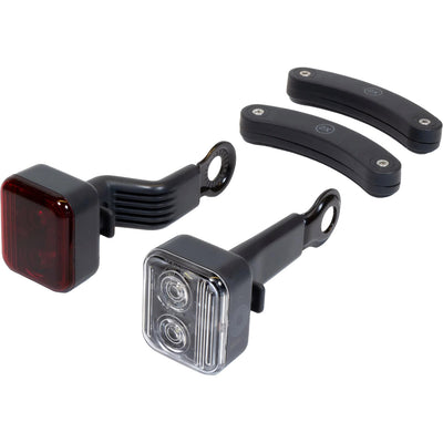 fietsverlichting AMS Constant staal rood wit 4 delig