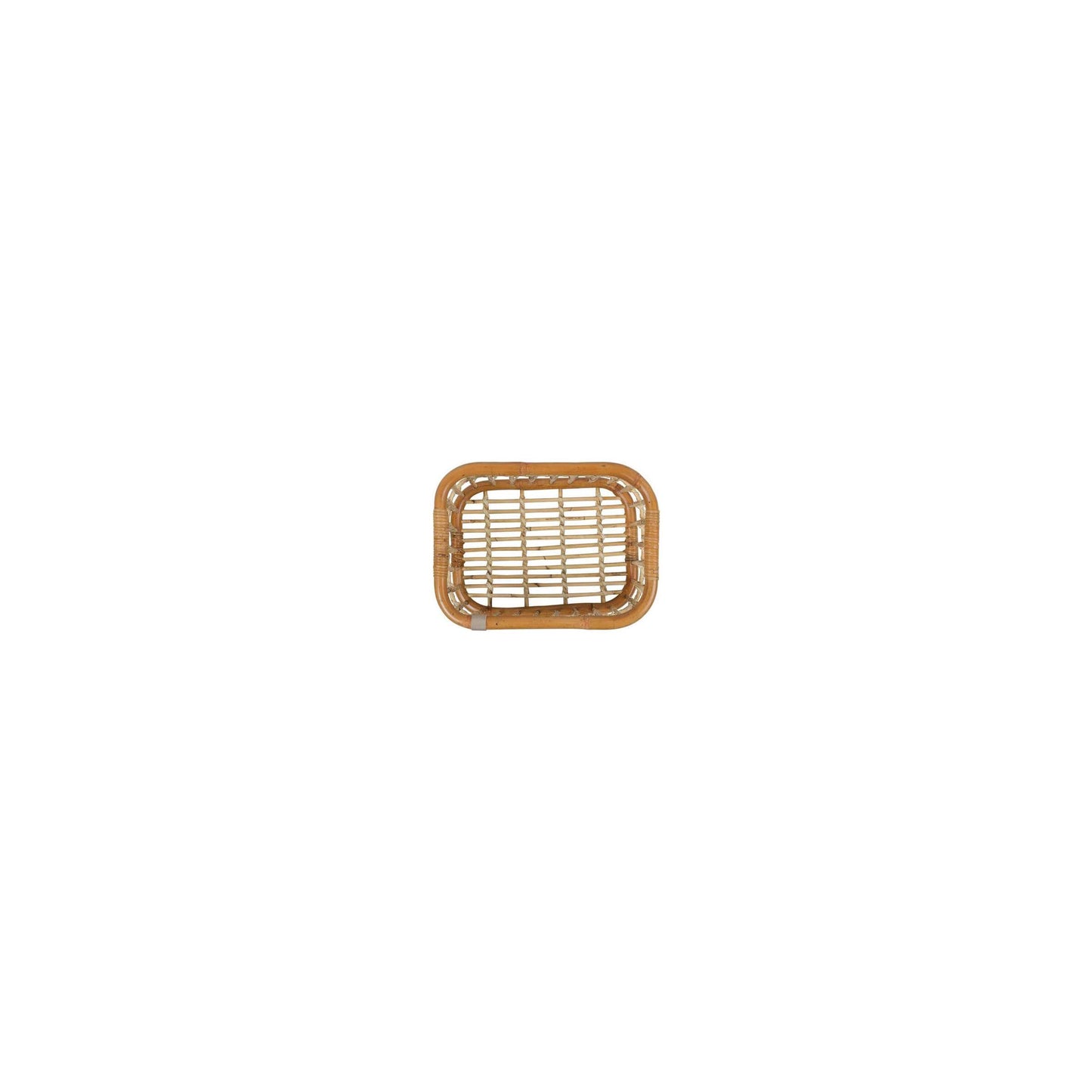 Basil Green Life - rotan fietsmand - medium - voorop natural bruin