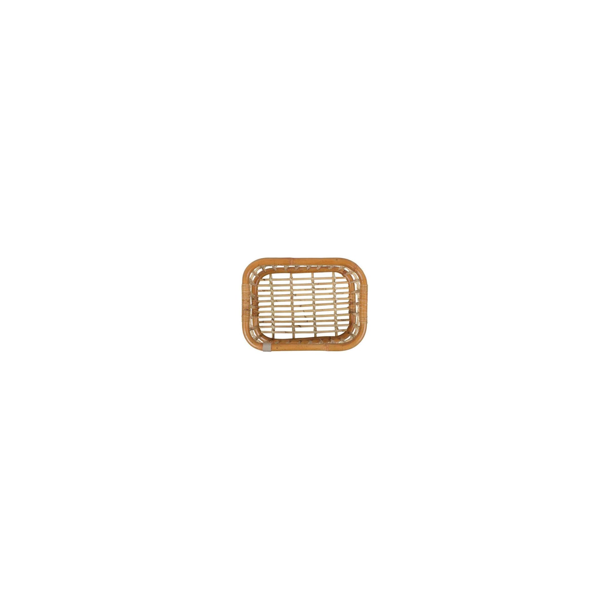 Basil Green Life - rotan fietsmand - medium - voorop natural bruin