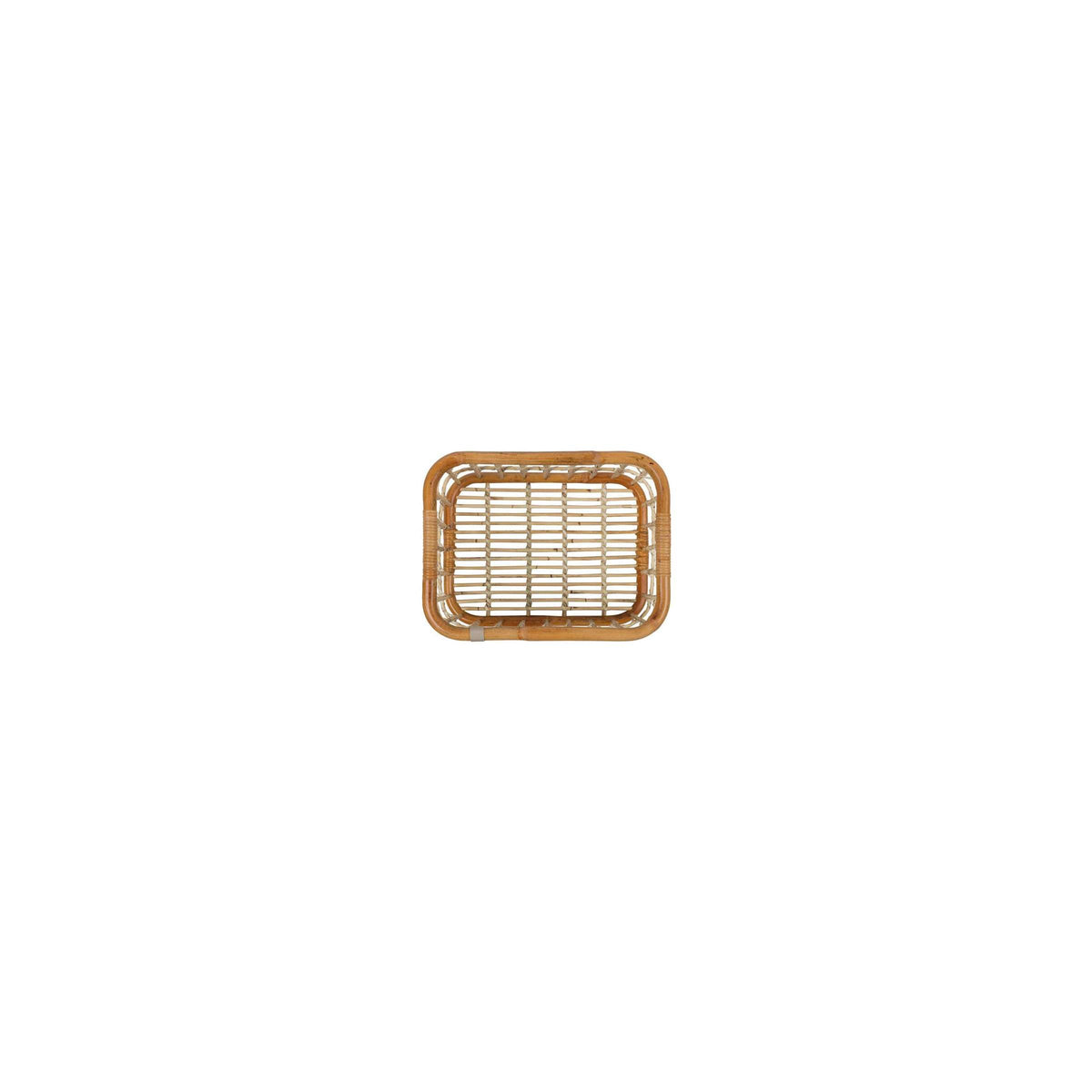 Basil Green Life - rotan fietsmand - large - voorop- natural bruin