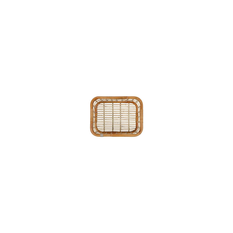 Basil Green Life - rotan fietsmand - large - voorop- natural bruin