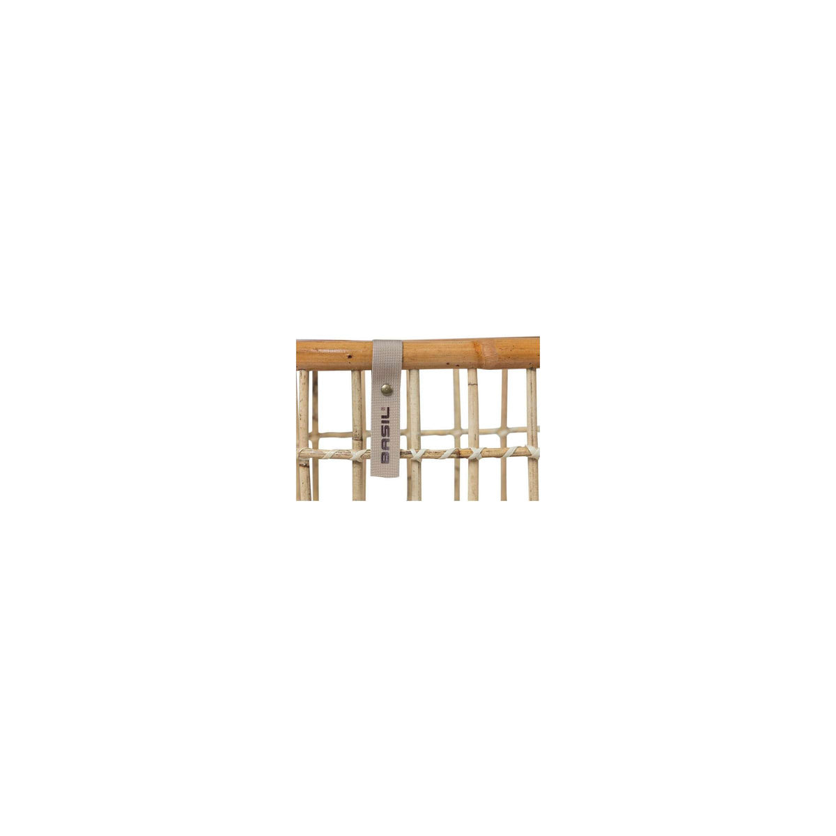 Basil Green Life - rotan fietsmand - large - voorop- natural bruin