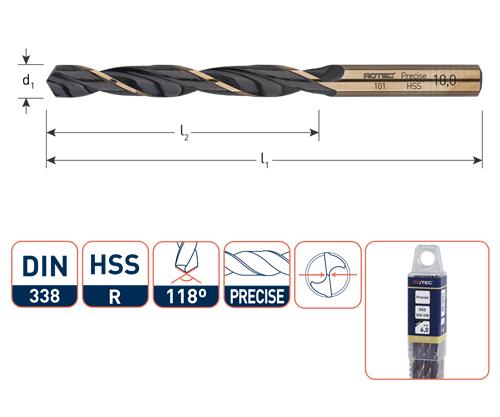 Rotec spiraalboor hss precise 12.7mm