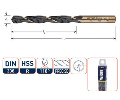 Rotec spiraalboor hss precise 9.1mm