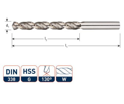 Rotec spiraalboor din338 alu 2.5