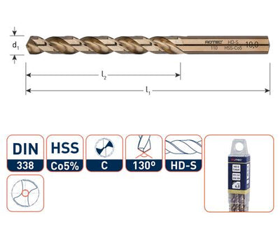 Rotec spiraalboor din338 co 6.2mm