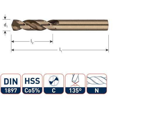 Rotec plaatwerkboor co din1897 8.0mm | 10 stuk stuks