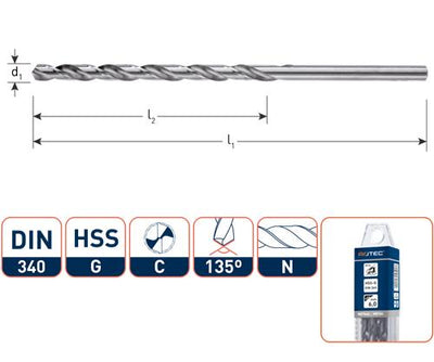 Rotec spiraalboor din340n.4.0mm lang