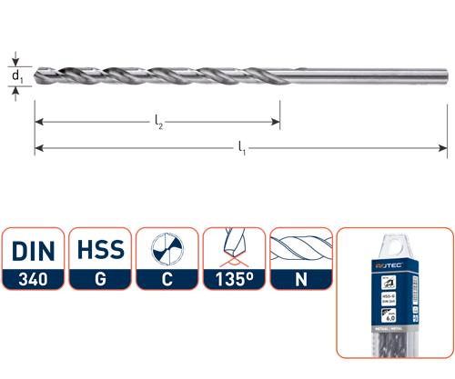 Rotec spiraalboor din340n.4.2mm lang