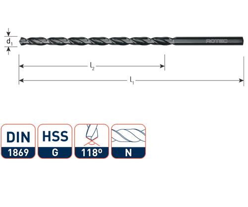 Rotec spiraalboor extra lang 12.0x375 260