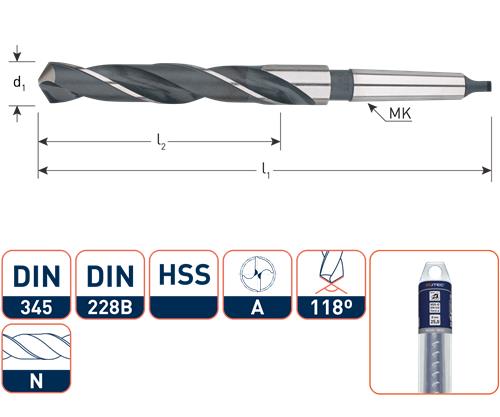Rotec mc boor din345 16.5mm