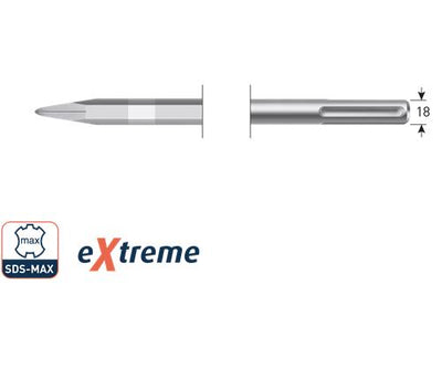 Rotec sds max extreme puntbeitel 400mm