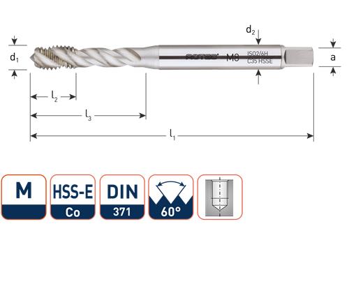 Rotec machinetap din376 m14 blind