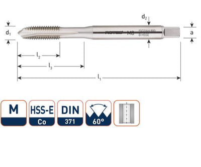 Rotec machinetap d371 alu m3