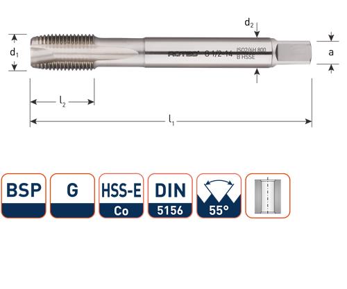 Rotec machinetap din374 1 4 g