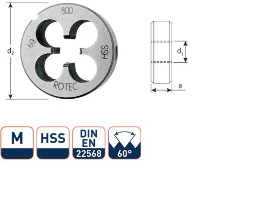Rotec ronde snijplaat m5 20x7 hss