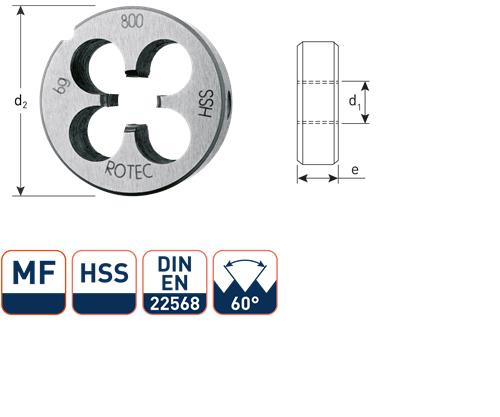 Rotec ronde snijplaat mf10x1 hss