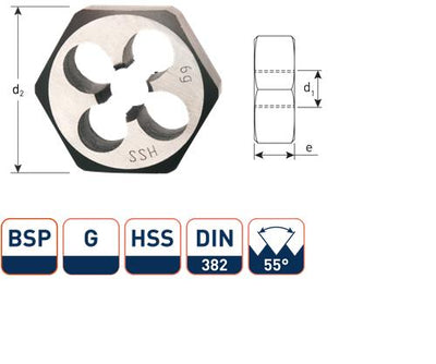 Rotec zeskant snijmoer bsp g3 8 din382 hss