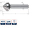 Rotec verzinkfrees 90gr. 3-snijder 10.0mm