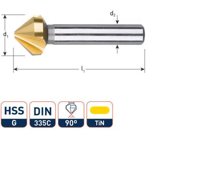 Rotec verzinkfrees 60gr. 3-snijder 12.5mm