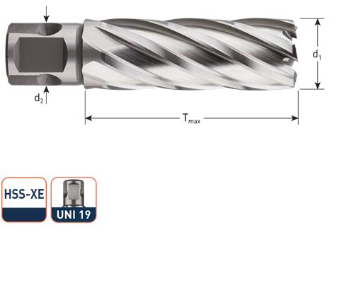 Rotec kernboor hss silver-line 46.0mm sl55 weldon