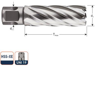 Rotec kernboor hss silver-line 46.0mm sl55 weldon