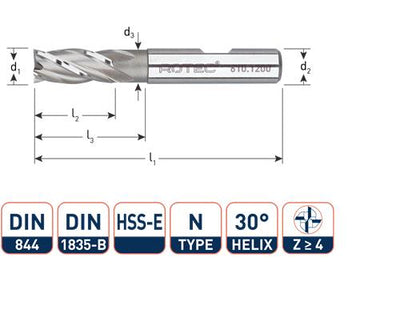 Rotec vingerfrees kort din844 4.0mm weldon