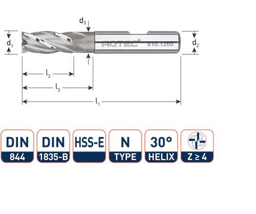 Rotec vingerfrees kort din844 25.0mm weldon
