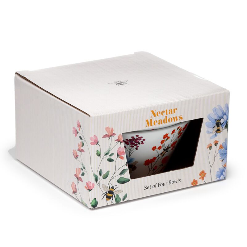 Nectar meadows set van 4 duurzame rpet picknick kommen