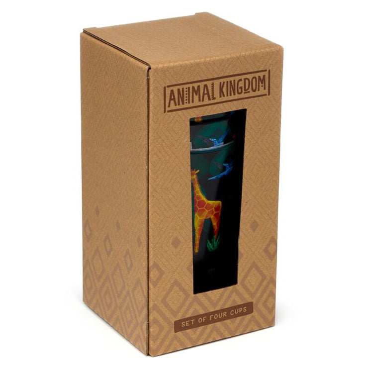 Dierenrijk set van 4 duurzame rpet picknick bekers 450ml