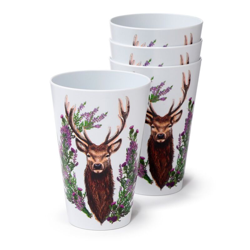Wild hert set van 4 duurzame rpet picknick bekers 450ml