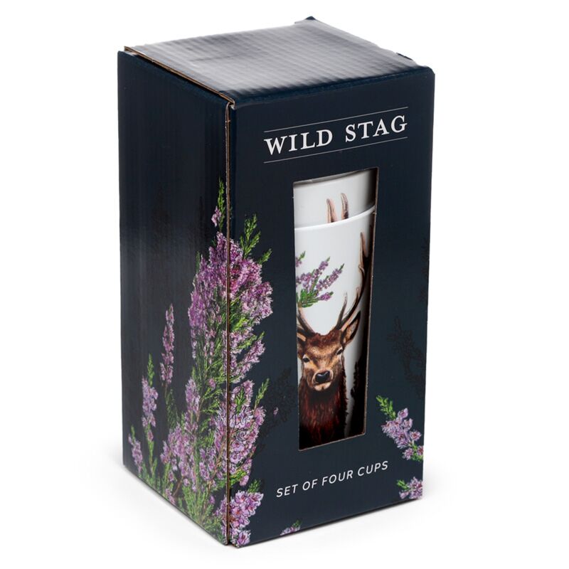 Wild hert set van 4 duurzame rpet picknick bekers 450ml