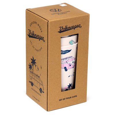 Vw t1 volkswagen busje explore set 4 rpet duurzame picknick bekers 450ml