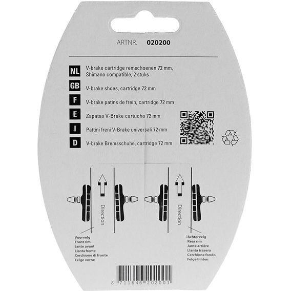 Simson v-brake cardridge remschoen cpl.