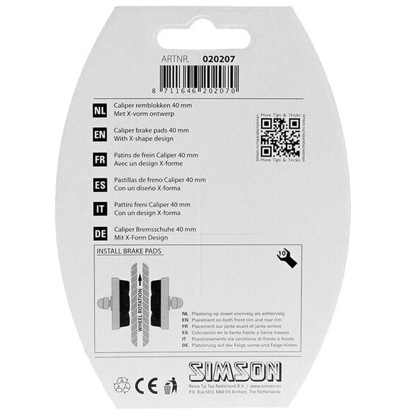 Simson remschoen Caliper 40mm per set op kaart