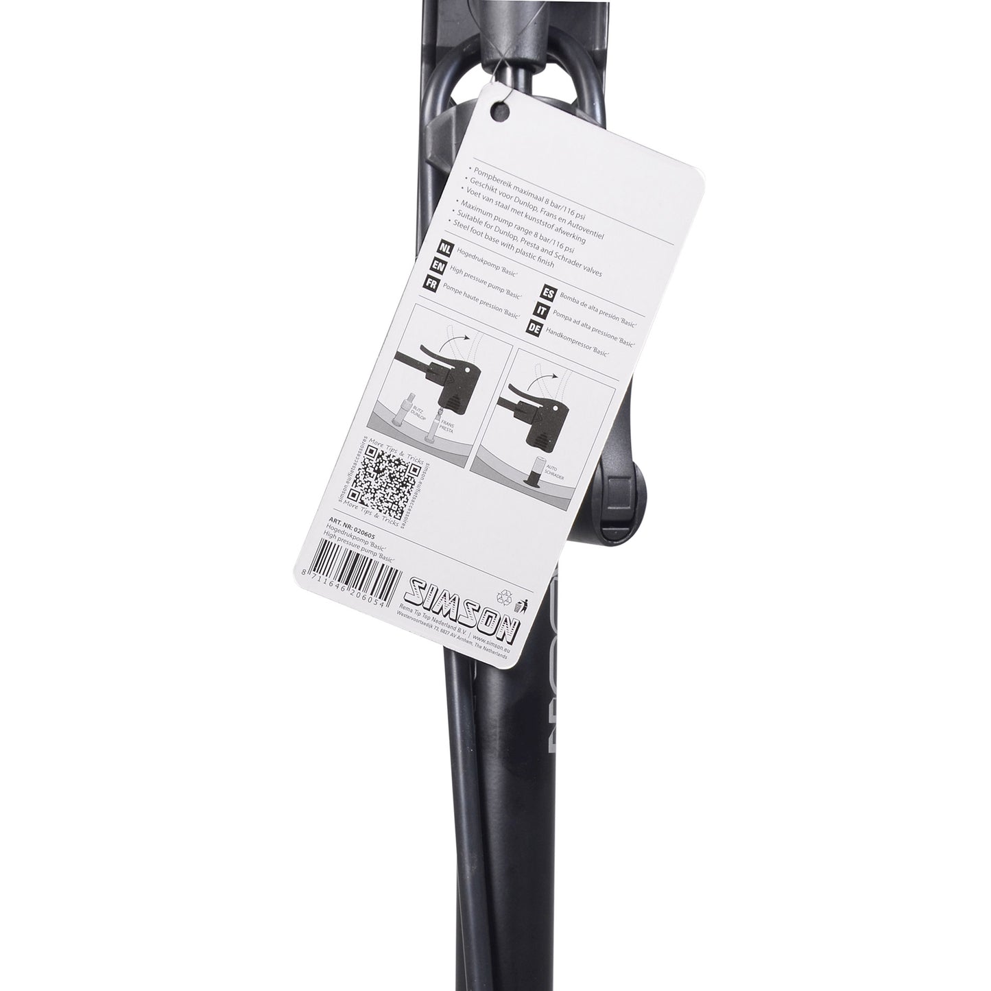 hogedrukpomp Basic 60 cm zwart