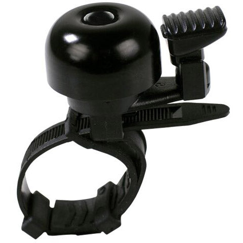 Simson fietsbel mini 32mm, flex-band bevestiging zwart