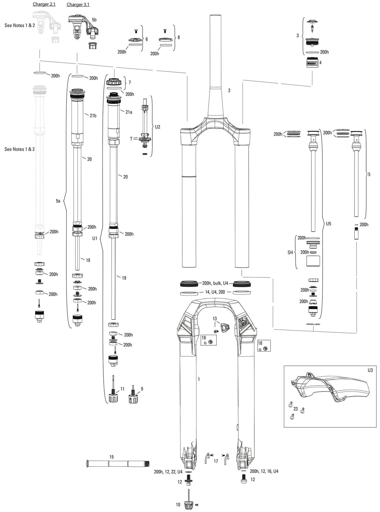 Rockshox verende voorvork lyrik ultimate rc2 sus.fork rs lyrik ult.rc2 27,5 boost 160mm black