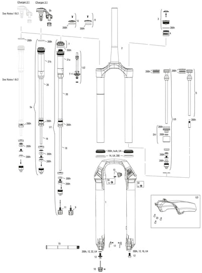 Rockshox verende voorvork lyrik ultimate rc2 sus.fork rs lyrik ult.rc2 27,5 boost 160mm black