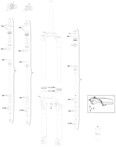 Rockshox verende voorvork psylo su.fork rs psylo gold is. rc 27,5 + 29 boost 160mm